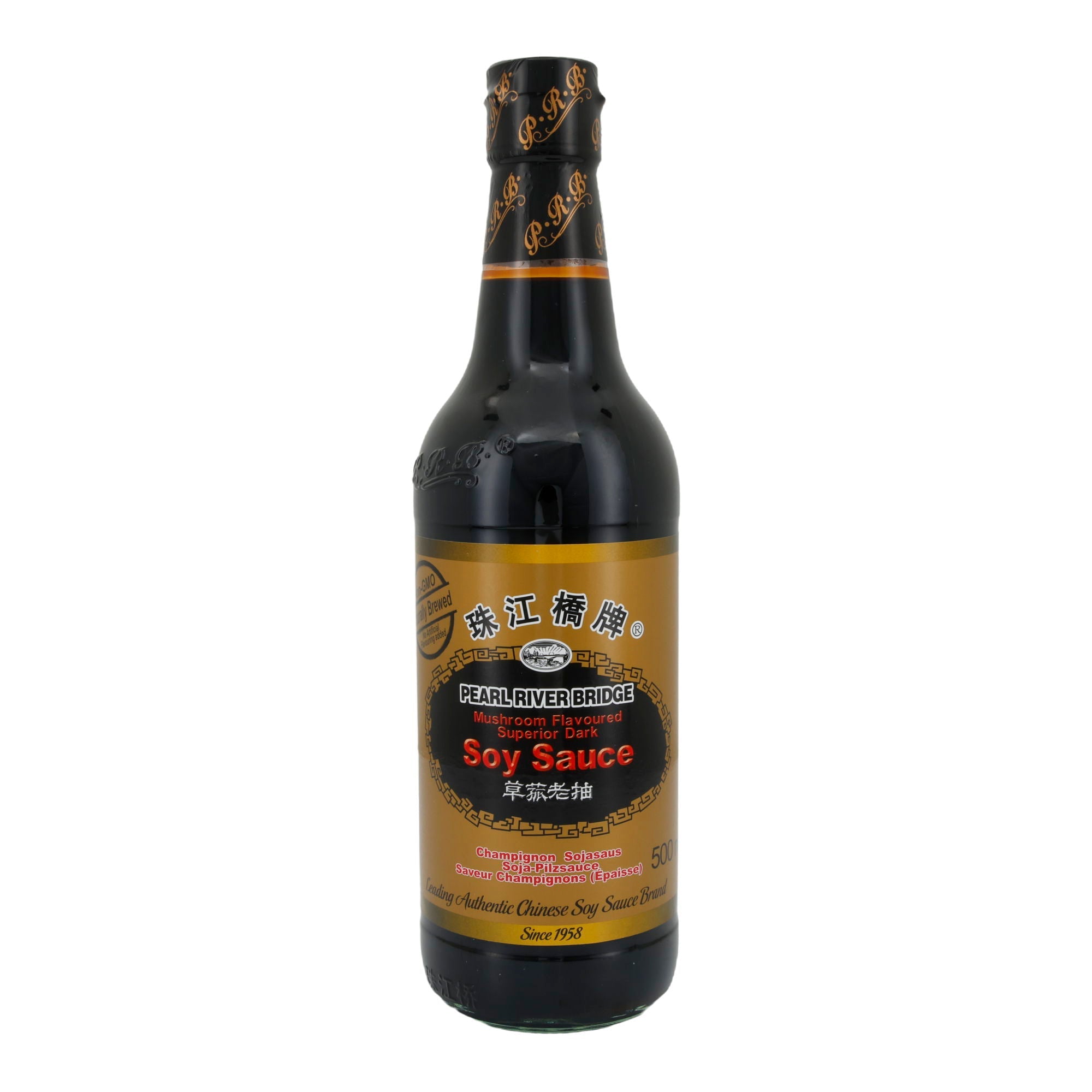 Sojasauce Pearl River Bridge | Superior Dark Mushroom | Aromatische Sojasauce mit Champignon-Geschmack | 500 ml PRB